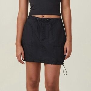 Cotton On Black Mini Skirt with Drawstring Waist